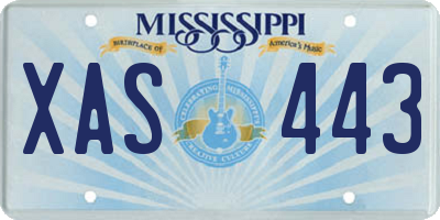 MS license plate XAS443