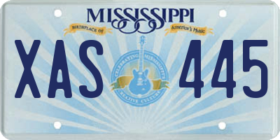 MS license plate XAS445