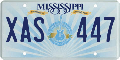 MS license plate XAS447