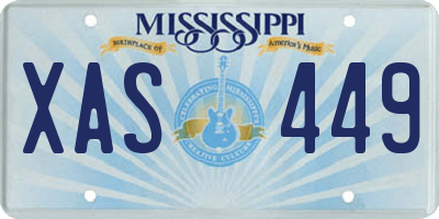 MS license plate XAS449
