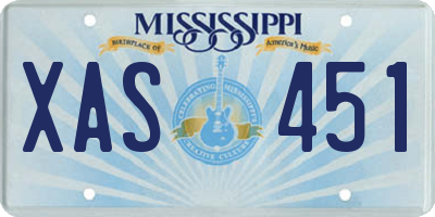 MS license plate XAS451