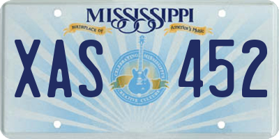 MS license plate XAS452