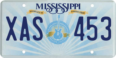 MS license plate XAS453
