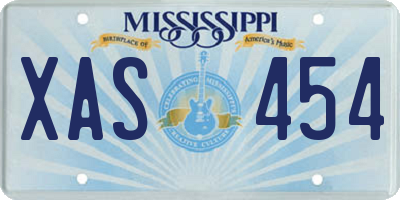 MS license plate XAS454
