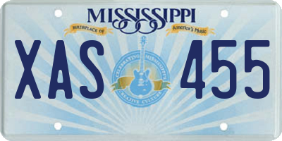 MS license plate XAS455