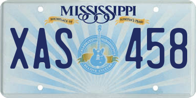 MS license plate XAS458
