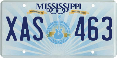 MS license plate XAS463