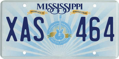 MS license plate XAS464