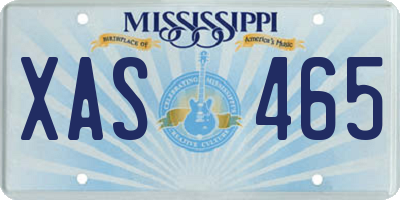 MS license plate XAS465