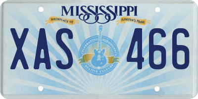 MS license plate XAS466