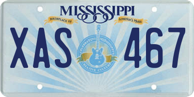 MS license plate XAS467