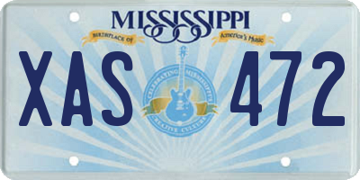 MS license plate XAS472