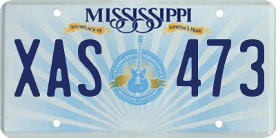 MS license plate XAS473