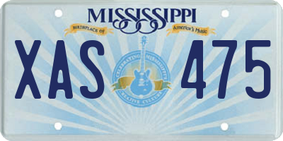 MS license plate XAS475