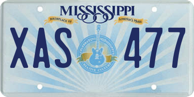 MS license plate XAS477