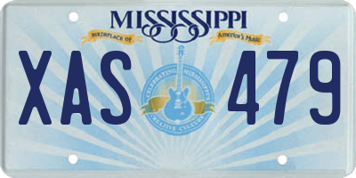 MS license plate XAS479