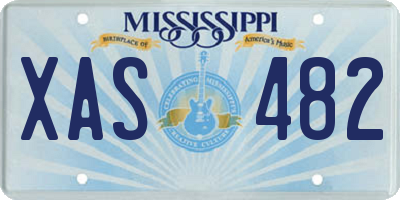 MS license plate XAS482
