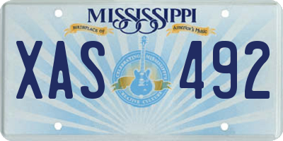 MS license plate XAS492