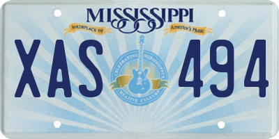 MS license plate XAS494