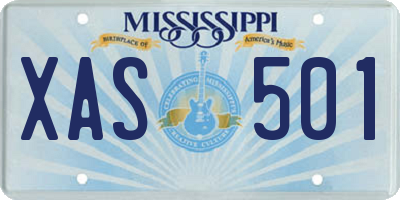 MS license plate XAS501