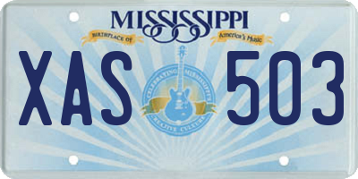 MS license plate XAS503
