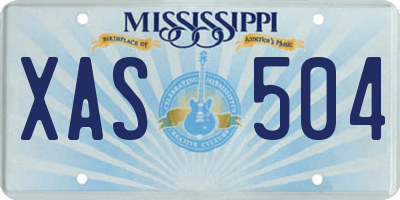 MS license plate XAS504