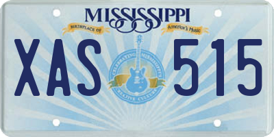 MS license plate XAS515