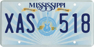 MS license plate XAS518