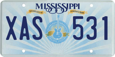 MS license plate XAS531