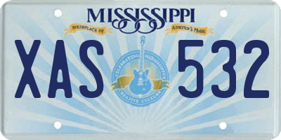 MS license plate XAS532