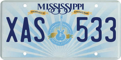 MS license plate XAS533