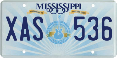 MS license plate XAS536