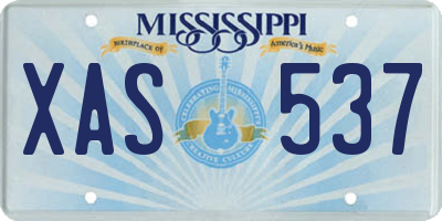 MS license plate XAS537