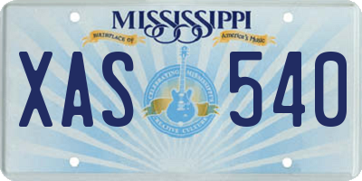 MS license plate XAS540