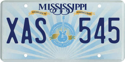MS license plate XAS545