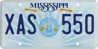 MS license plate XAS550