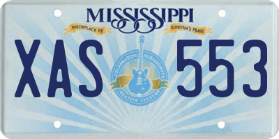 MS license plate XAS553