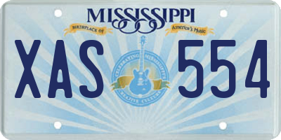 MS license plate XAS554