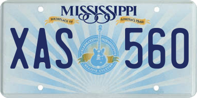 MS license plate XAS560