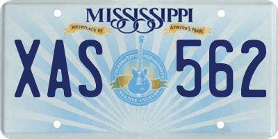 MS license plate XAS562