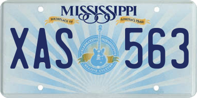 MS license plate XAS563