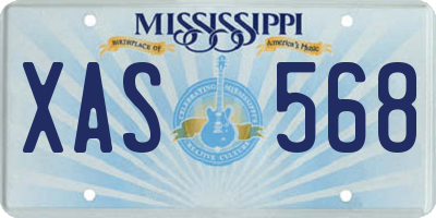 MS license plate XAS568