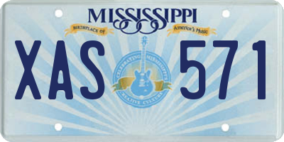 MS license plate XAS571
