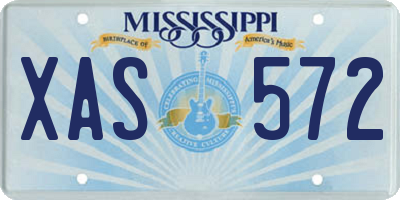 MS license plate XAS572