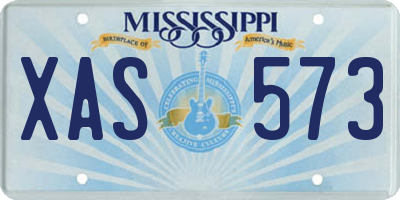 MS license plate XAS573