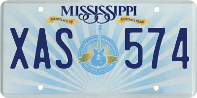 MS license plate XAS574