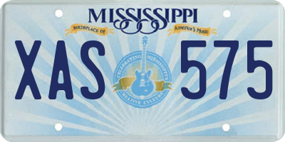 MS license plate XAS575