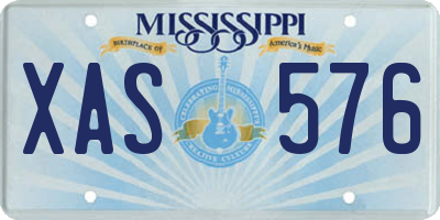 MS license plate XAS576