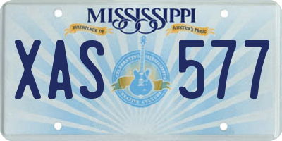 MS license plate XAS577