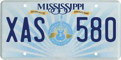 MS license plate XAS580